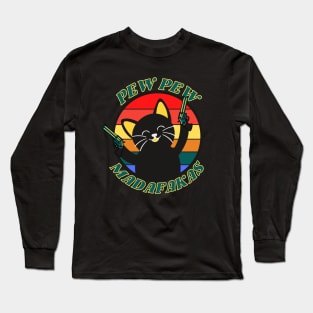 Funny Cat With Guns Long Sleeve T-Shirt